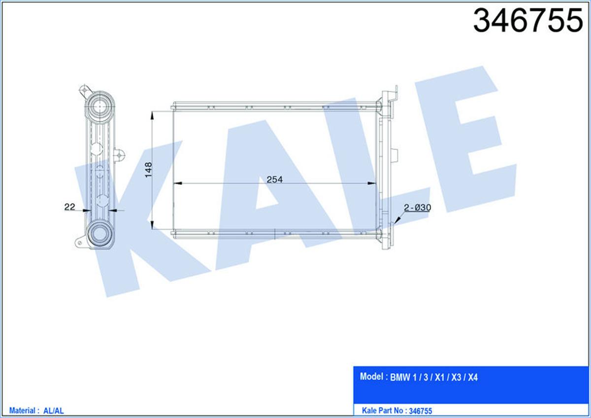 Kalorifer Radyatörü Bmw 1 E81-E87 04-12 -Bmw 1 Coupe E82-E88 07 Bmw 3 E90-E91 05