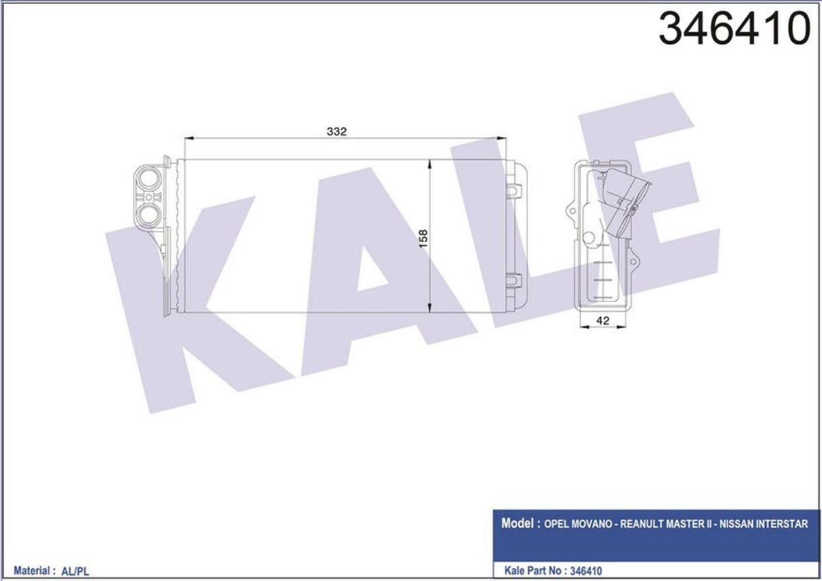 Kalorifer Radyatörü Master 2- 2.5D-2.8Dtı 98-01 Opel Movano 1.9Dtı-2.2Dtı 00
