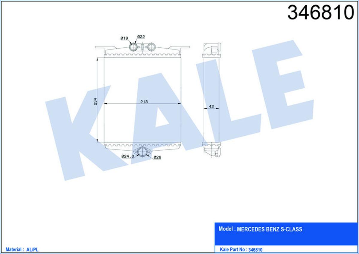 Kalorifer Radyatörü Mercedes Benz S Serisi 91-98 240X207x48