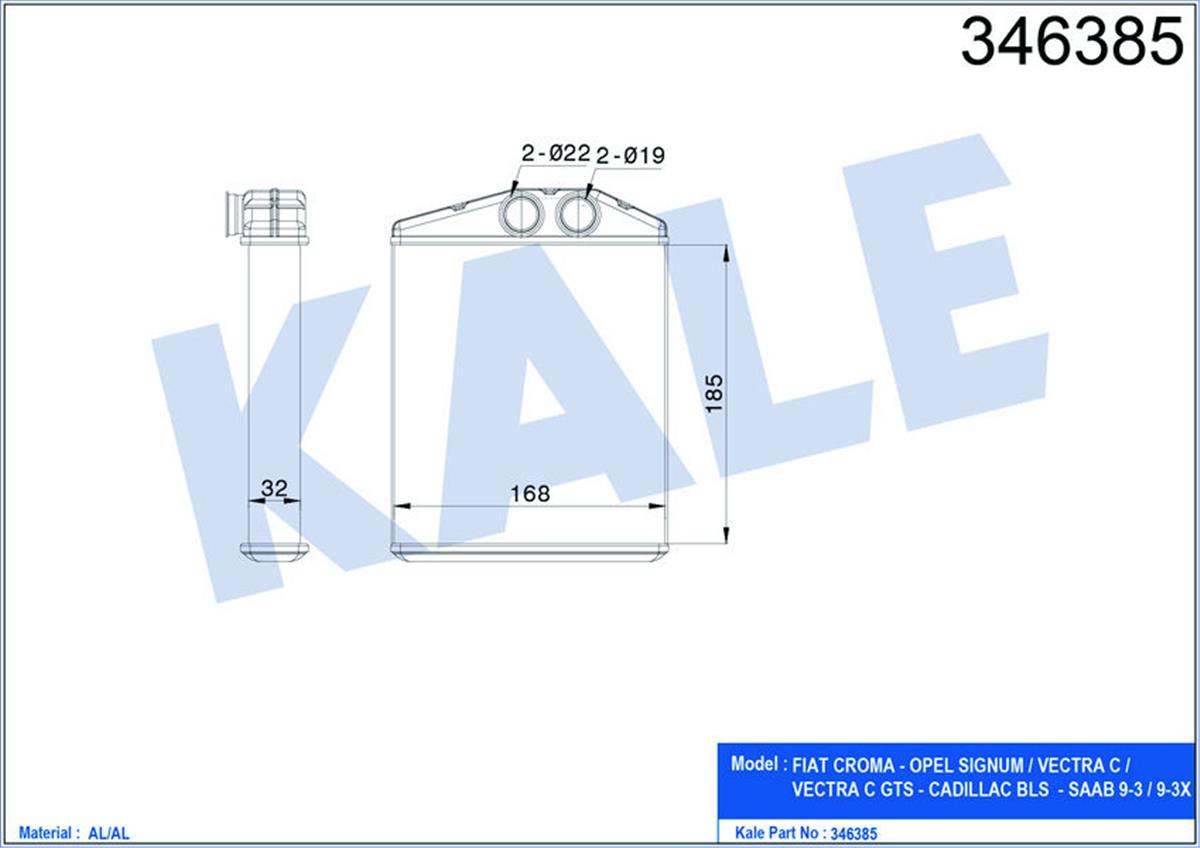 Kalorifer Radyatörü Vectra C 02 Sıgnum 03 Z18xer 185X169