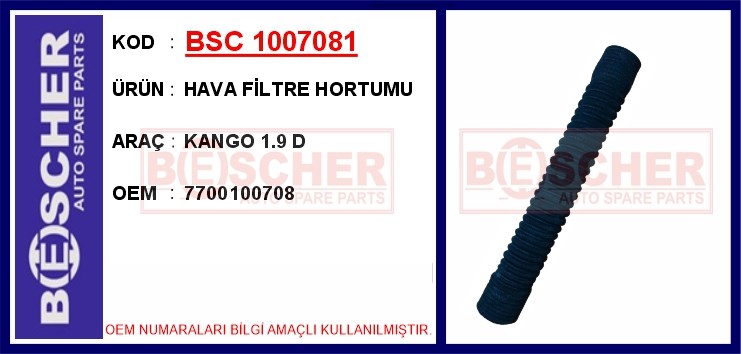 Renault Kangoo Hava Filtre Hortumu BESCHER