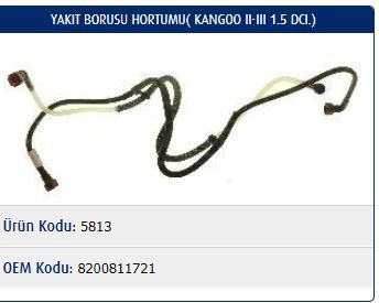 Renault Kangoo III Yakıt Borusu MASTER-KAUÇUK