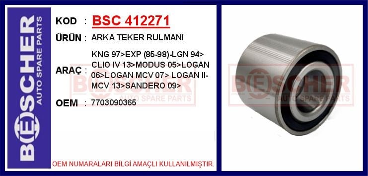 Renault Kangoo Arka Teker Rulmanı BESCHER