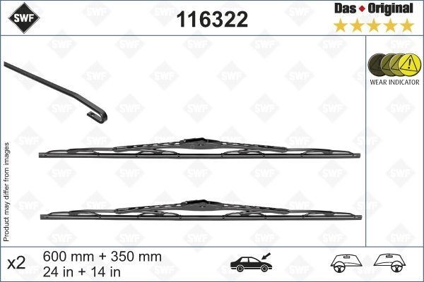 Opel Karl SWF X2 Konvansiyonel Tip Silecek VALEO