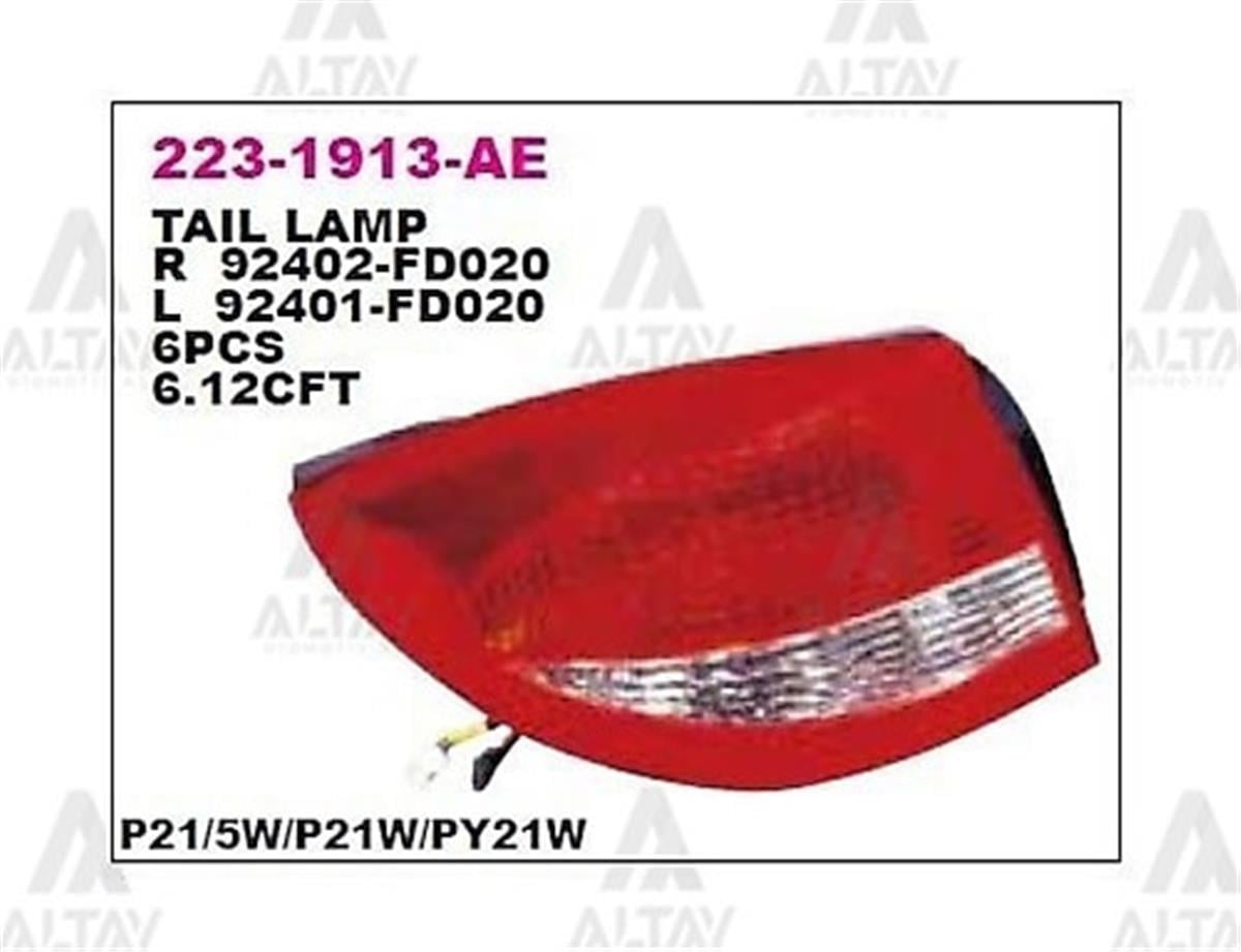 Depo Kia Rio Benzin-Dizel Sol Dış Stop Lambası 92401Fd020