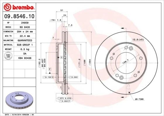 Kia Ön Fren Diski Standard BREMBO