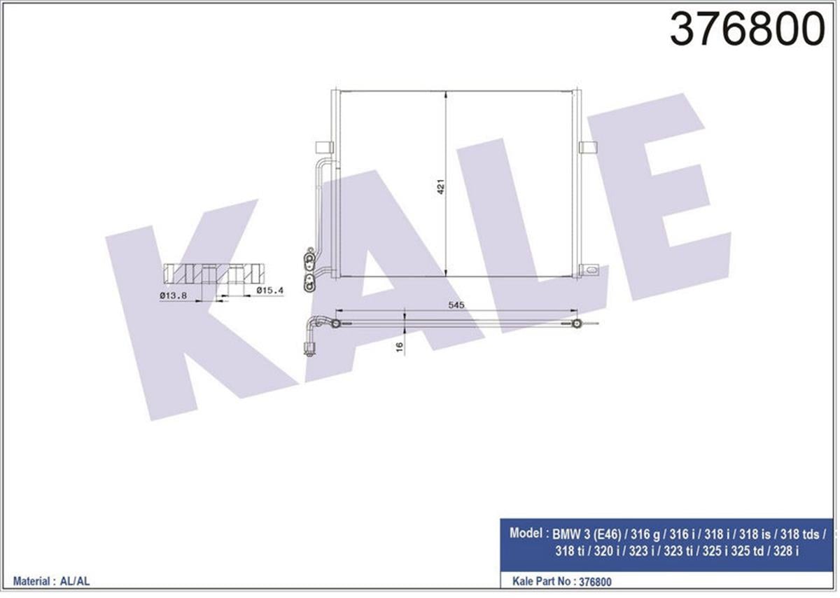 Klima Radyatörü Kondenser Bmw E46 316İ-318İ-318İs-318Tds-318Ti-320İ-323İ-323Ti-3