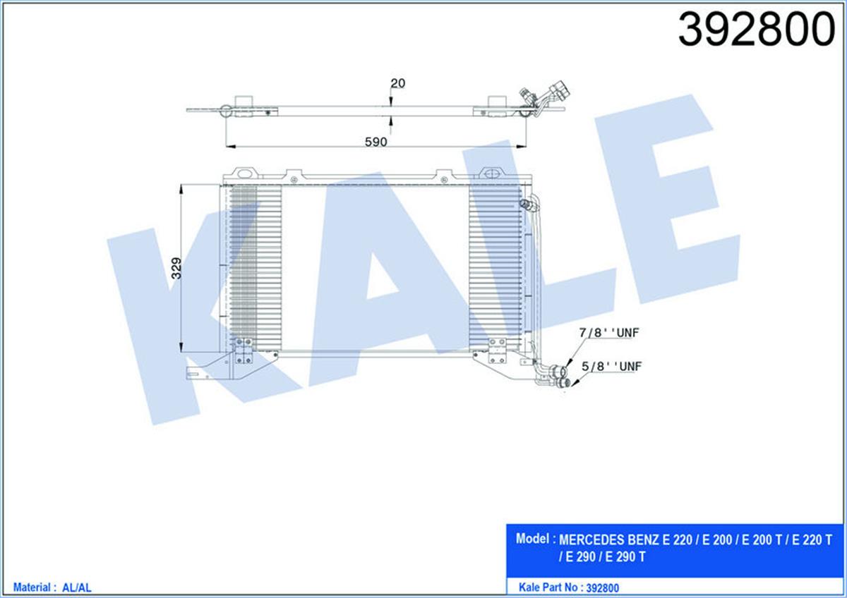 Klima Radyatörü Kondenser Mercedes Benz E220-E200-E200 T-E220 T-E290-E290 T Al-A