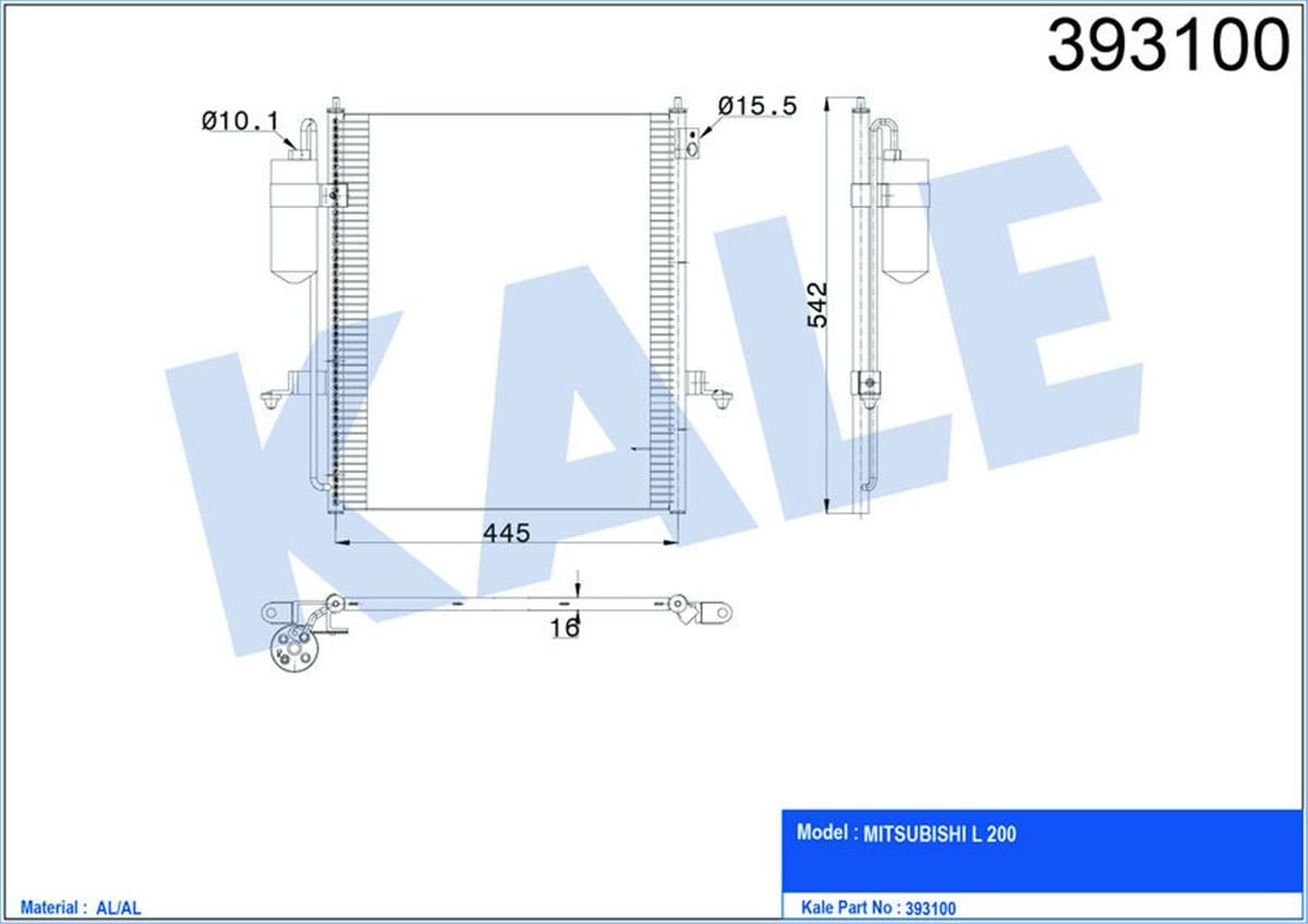 Klima Radyatörü Kondenser Mıtsubıshı L200 Al/Al 467X513x16