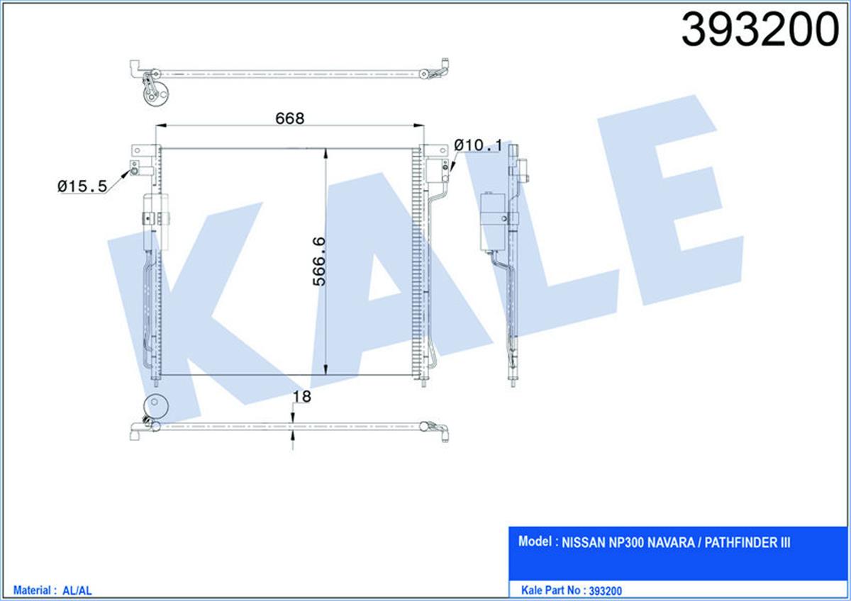 Klima Radyatörü Kondenser Nıssan Navara D40 -Pathfınder R51 Al/Al 688X570x18