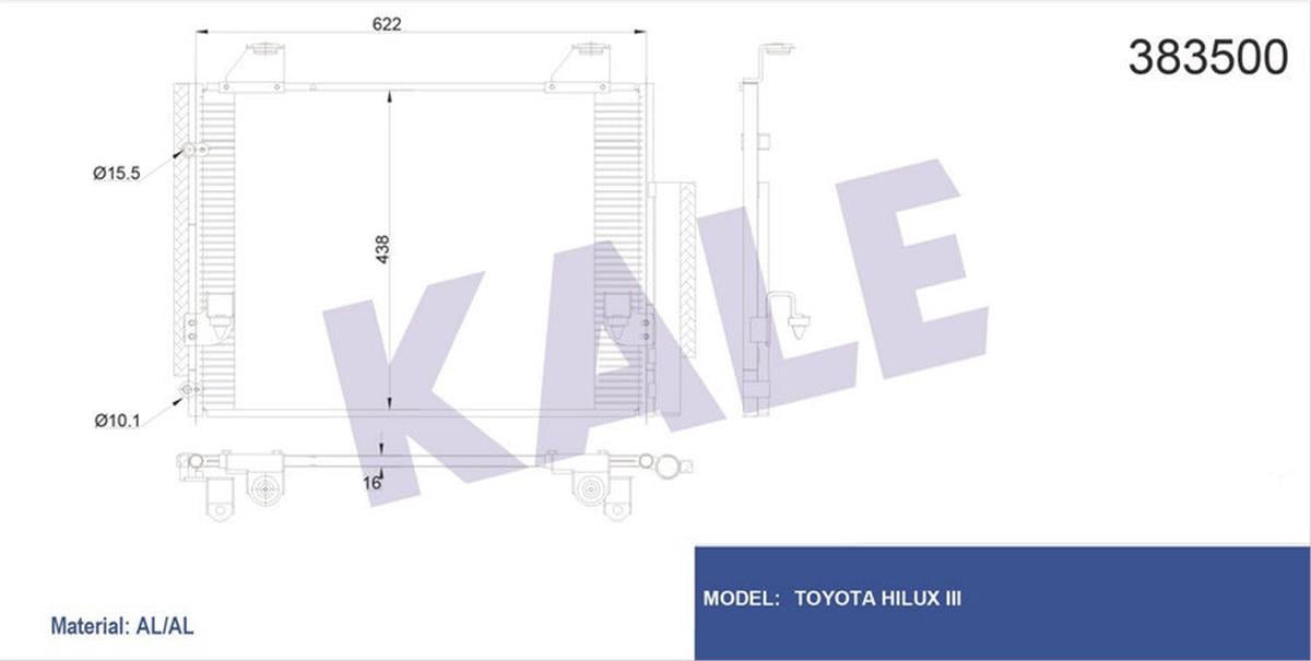 Klima Radyatörü Kondenser Toyota Hılux Iıı Al/Al 274X439x16