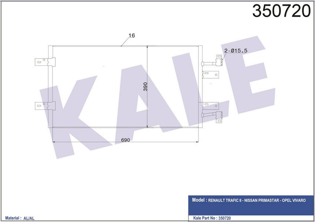 Klima Radyatörü Kondenser Trafiç  2 2.0-2.5 Dci Vivaro 2.0-2.5 Cdti 01 Oto.-Mek.