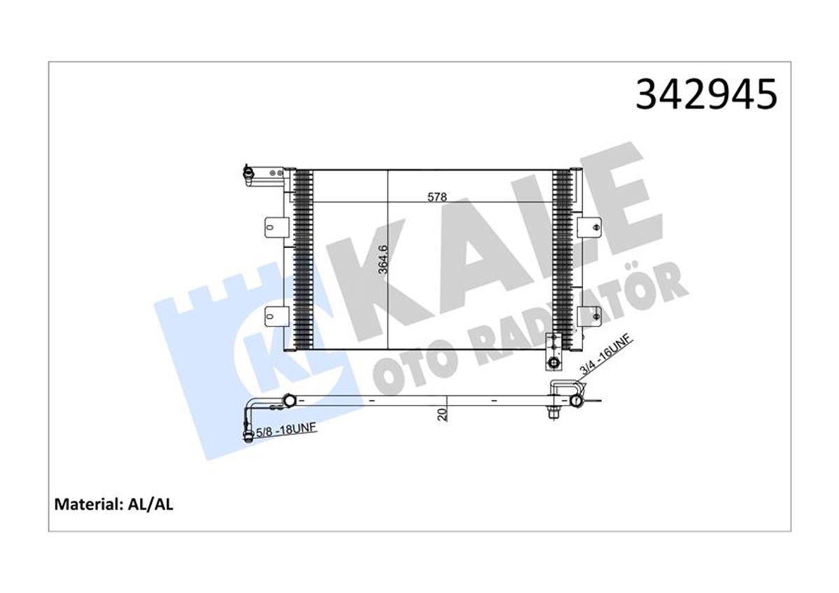 Klima Radyatörü Kondenser Vw Golf 3-Cabkıa Rio-Variant-Vento Al-Al