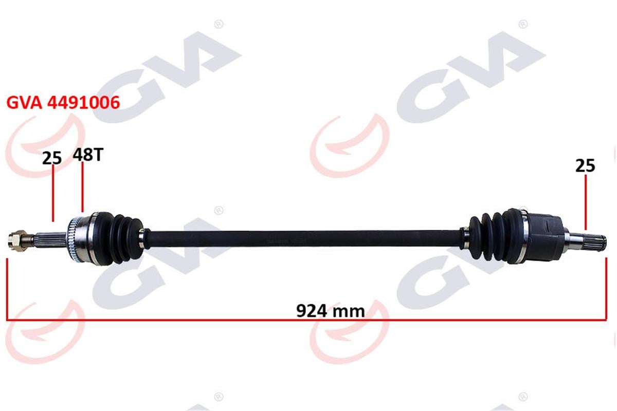Komple Aks Sağ Accent Era 06-12 1.4Gl-1.6 Gls Abs Li 48Diş 924Mm
