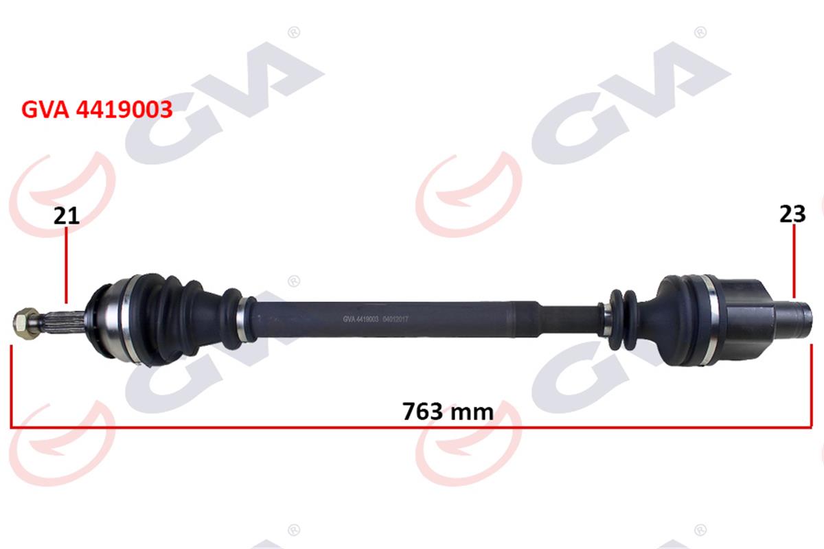 Komple Aks Sağ Dacia Logan-Sandero 1.4-1.6 04-12 763Mm