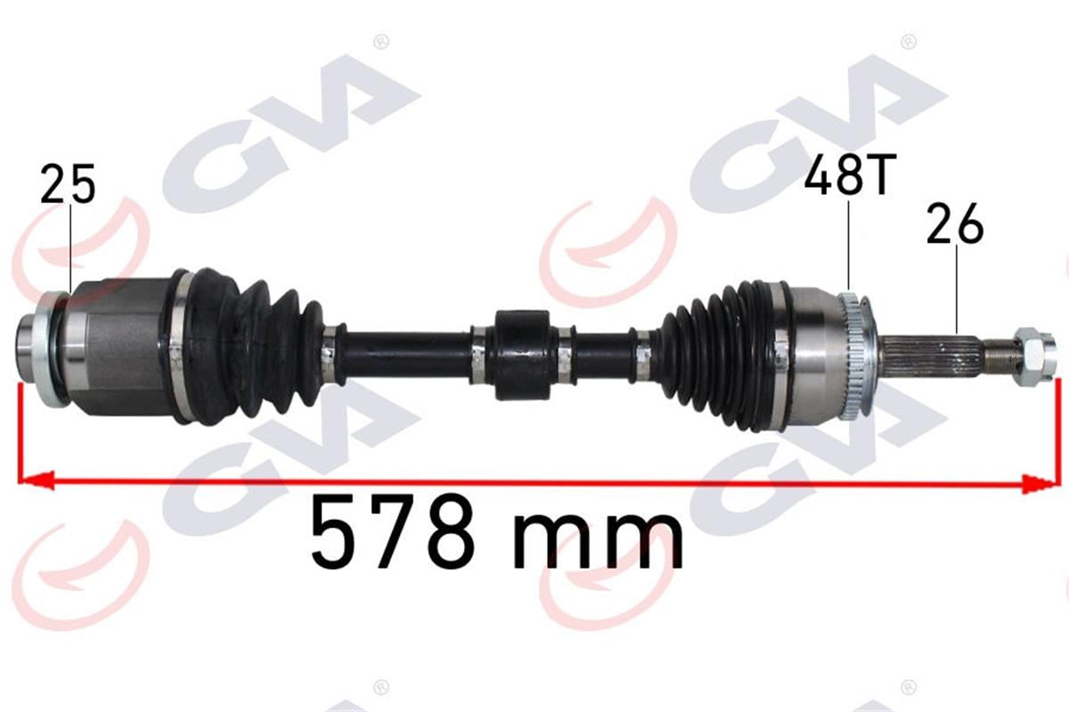 Komple Aks Sağ Getz 1.5 Crdi 03-09 Abs Li 48Diş 578Mm
