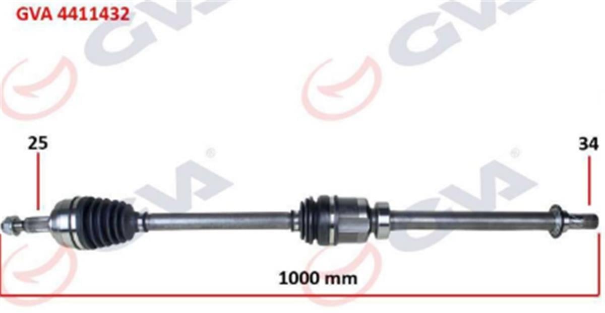 Komple Aks Sağ Megane 1V 1.5Dcı 16- Euro6 A-T 1000Mm