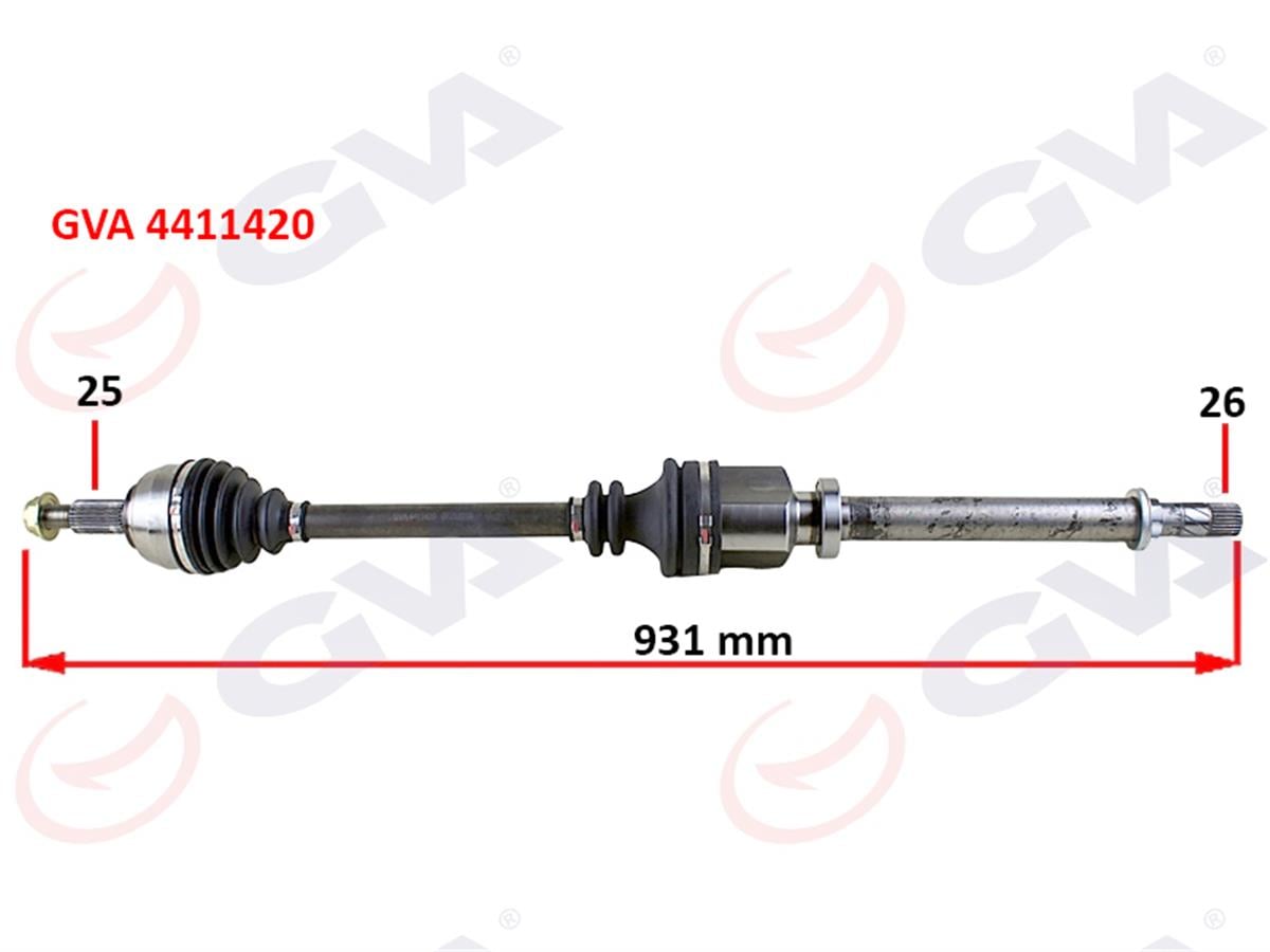 Komple Aks Sağ Megane 3-Fluence 1.5 Dci 6 Vites 09 931Mm