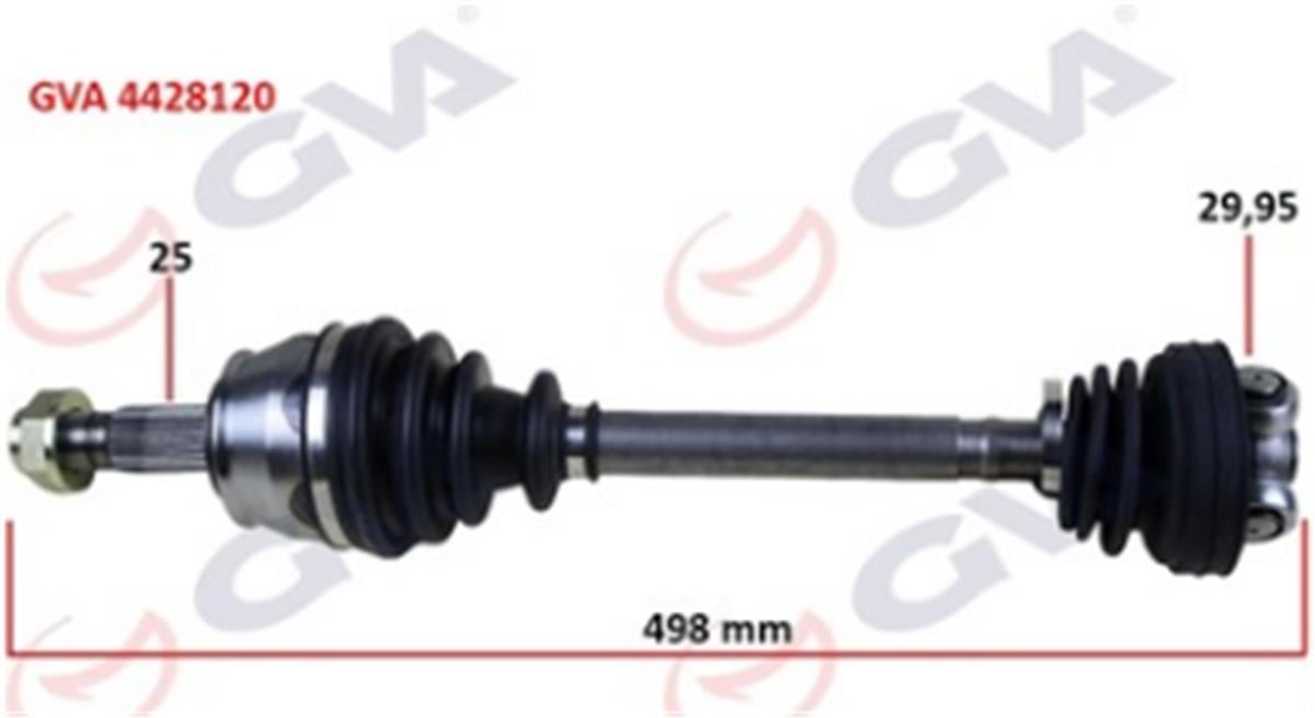 Komple Aks Sağ Mil Siz Aks Lale Siz Grande Punto 1.3 Mjt 75Hp 497Mm