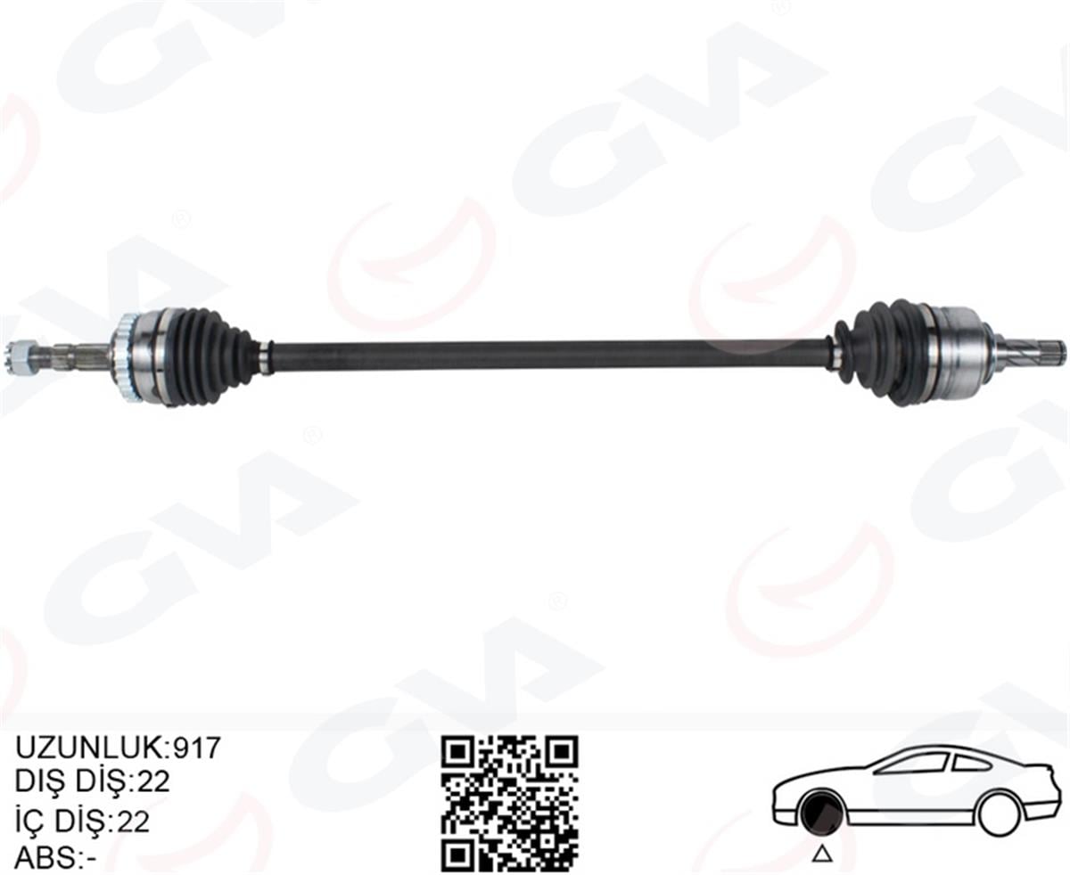 Komple Aks Sağ Opel Corsa C 1.2 01-06 29Diş 917Mm