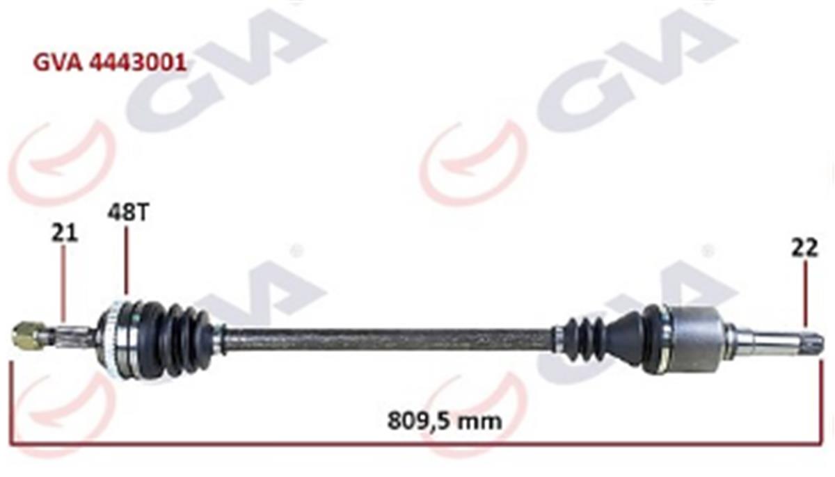 Komple Aks Sağ Peugeot 106 Iı 1.4I 96-02 Abs Li 48Diş 809Mm