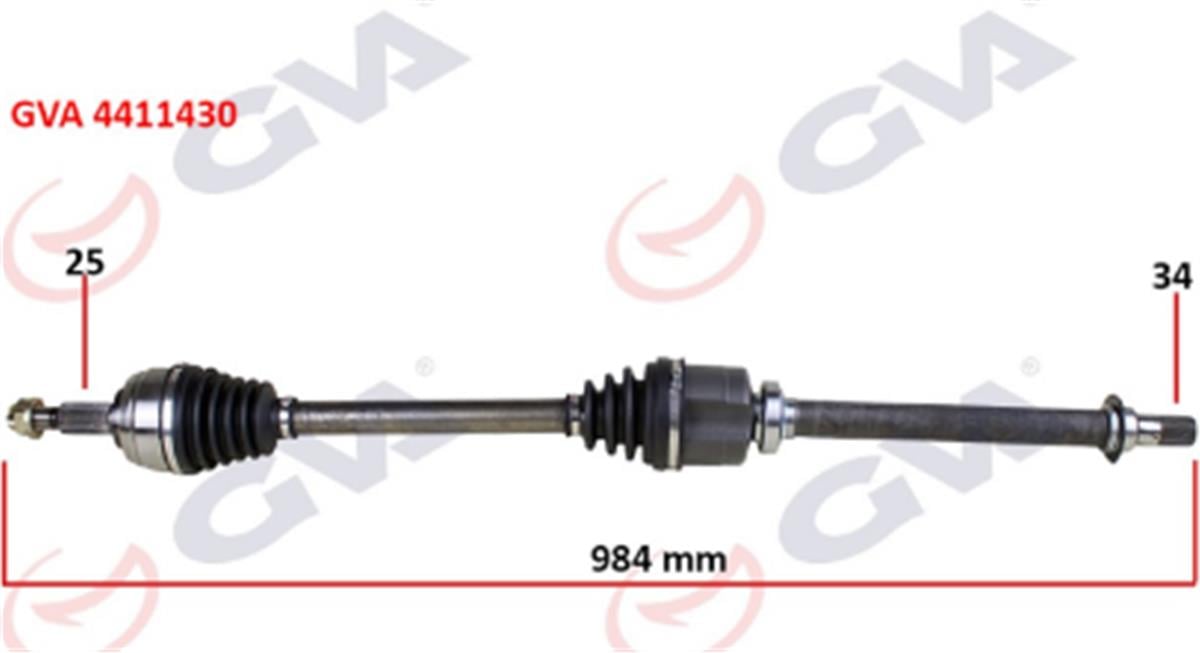 Komple Aks Sağ Renault Fluence 09- Megane 1V 1.5 Dci 6 Vites Auto. 984Mm