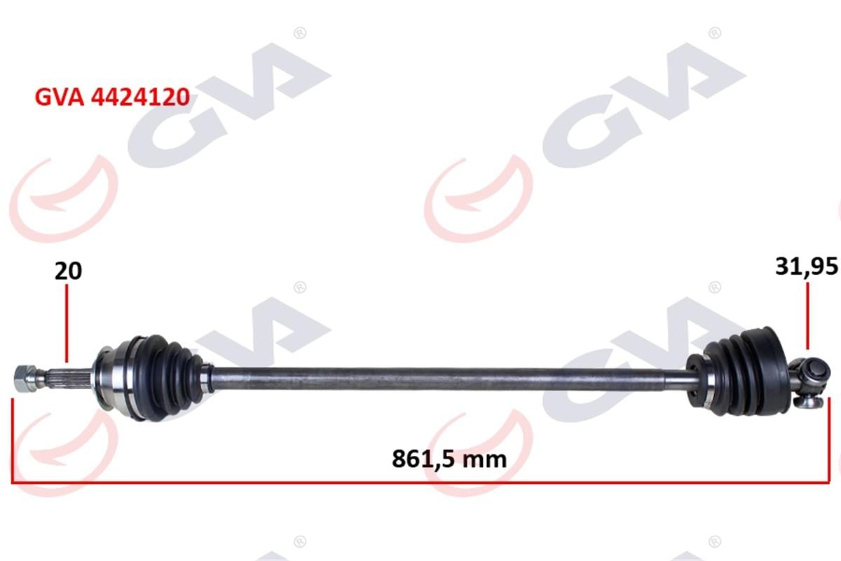 Komple Aks Sağ Uno 70 1.4İ 94-00 861.5Mm
