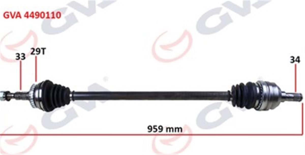 Komple Aks Sağ Vectra B 1.6İ-1.8İ-2.0İ 95-03 Abs Li 29 Diş 959Mm
