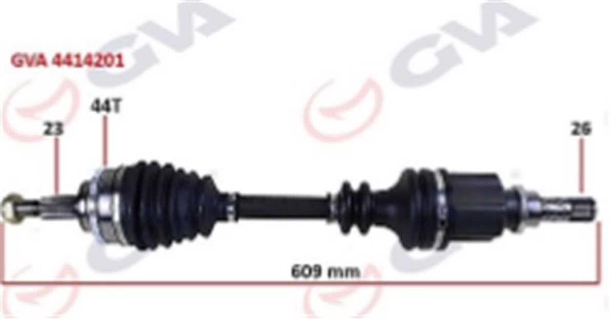 Komple Aks Sol Clio Symbol Thalıa 1.5 Dci 08- Abs Li 44Diş 609Mm