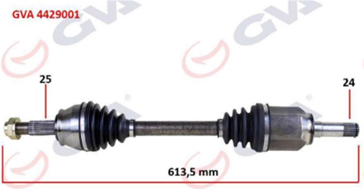 Komple Aks Sol Doblo 1.9 Jtd 01 Doblo-Albea 1.3 Mtj 05 613.5Mm