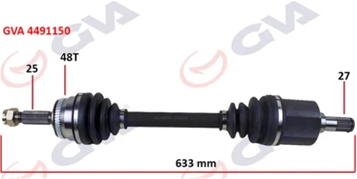 Komple Aks Sol Getz 1.5 Crdi 03-09 Abs Li 48Diş 633Mm