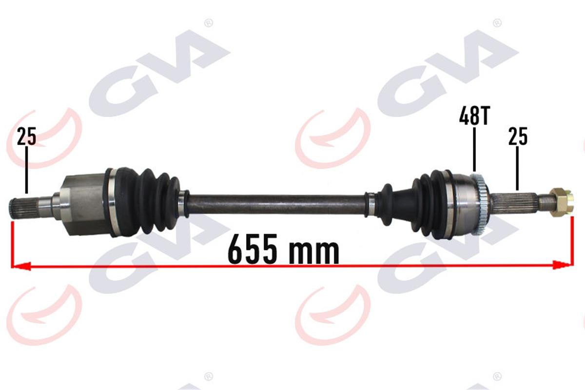 Komple Aks Sol İ20 1.4-1.6 08-15 Abs Li 48Diş 655Mm Man.