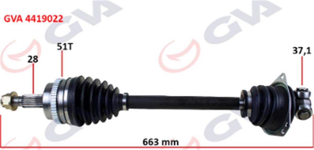 Komple Aks Sol Master 2- 2.5 Dci 98-10 Abs Li 51Diş 663Mm