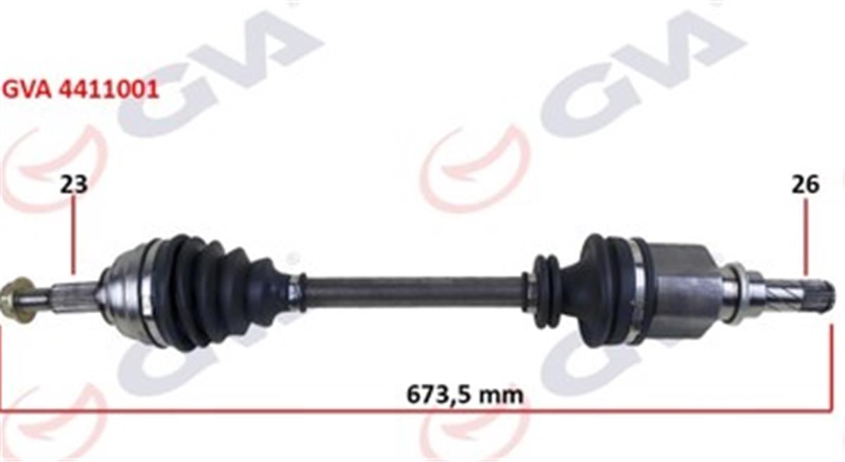 Komple Aks Sol Megane 2 1.4/1.6 16V-1.5 Dci 02-08 673Mm