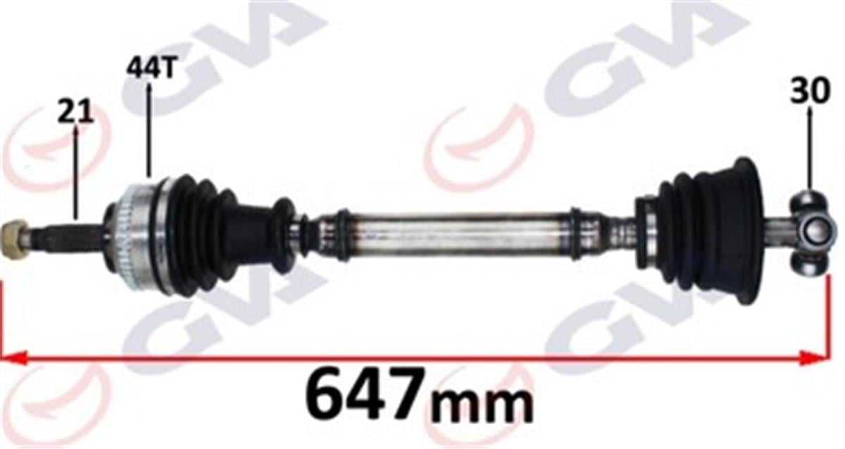 Komple Aks Sol Megane I 1.4/1.6 96-03 Abs Li 44Diş 647Mm
