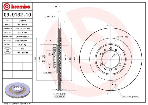 Mitsubishi L200 Ön Fren Diski Hava Kanallı BREMBO