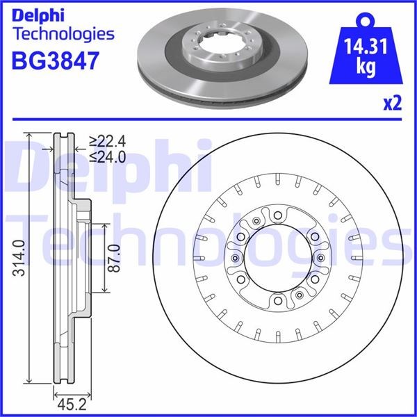 Mitsubishi L200 Ön Fren Diski Havalı DELPHI
