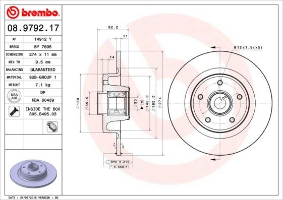 Renault Laguna II Scenic II Arka Fren Aynası BREMBO