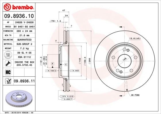 Renault Laguna II Ön Fren Diski Havalı BREMBO