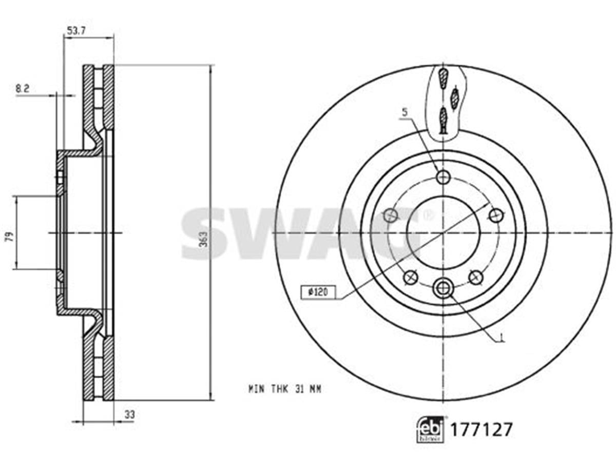 Land Rover Discovery Ön Fren Diski Lr098967-Lr161893