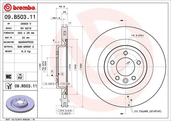 Land Rover Discovery L462 Range Rover L405 L494 Arka Fren Diski BREMBO