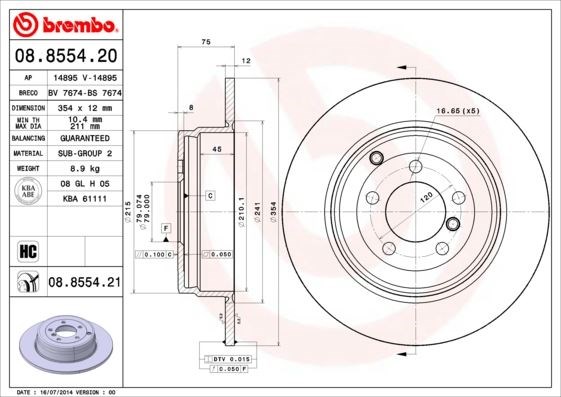 Land Rover Arka Fren Diski UV Kaplamalı BREMBO