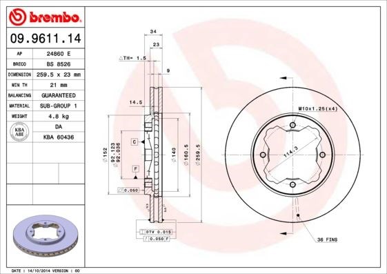 Rover Ön Fren Diski Standart BREMBO