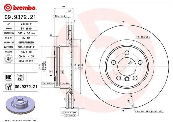 Land Rover Range Rover III L322 Ön Fren Diski BREMBO