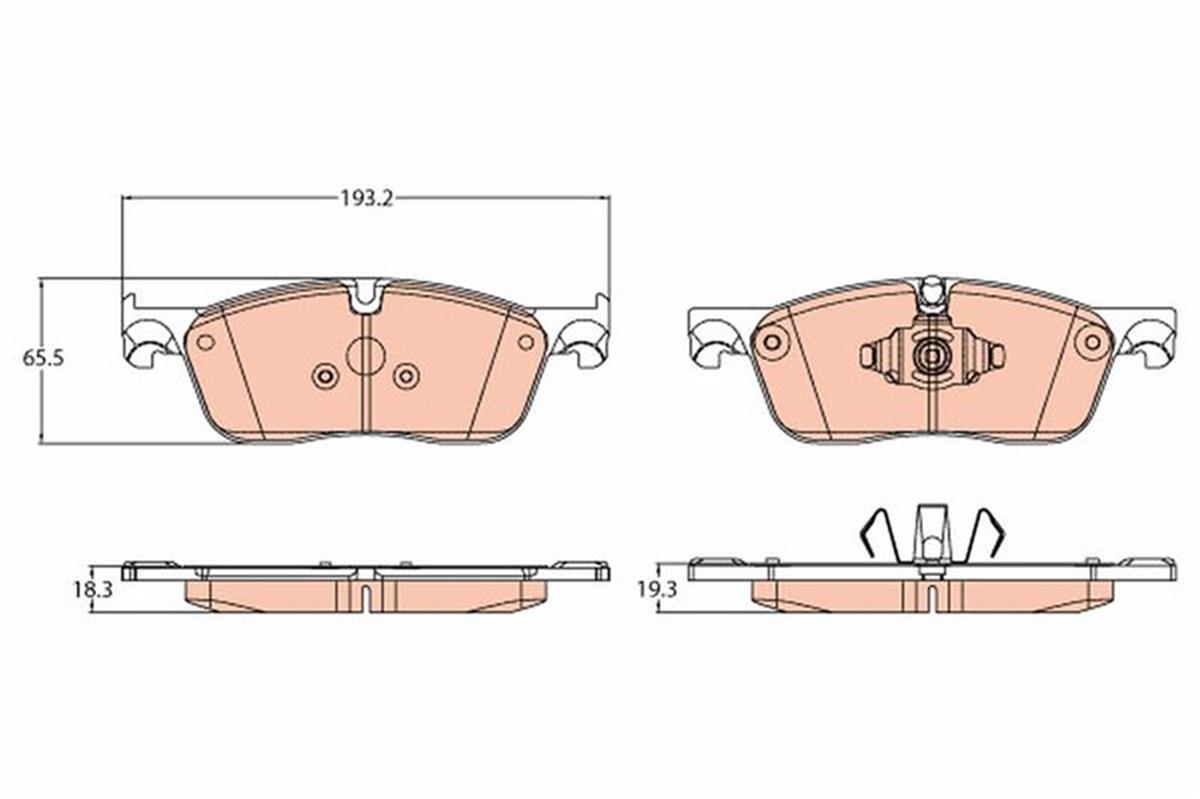 Land Rover Range Rover Velar Fren Balatası Ön Lr090689-T4n13434-T2h53847-T4n
