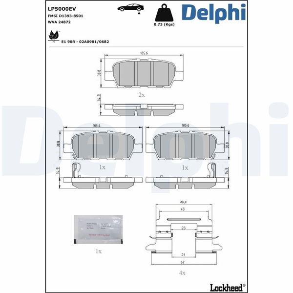 Nissan Leaf Elektrikli Fren Balatası DELPHI