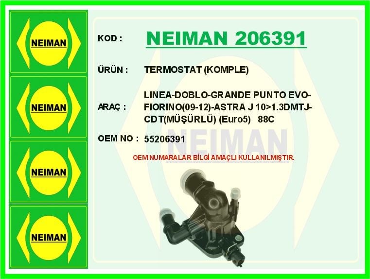 Fiat Linea Doblo Grande Punto Evo Fiorino Opel Astra J Termostat Komple... BESCHER