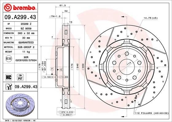 Maserati Ön Fren Diski Dual Cast BREMBO