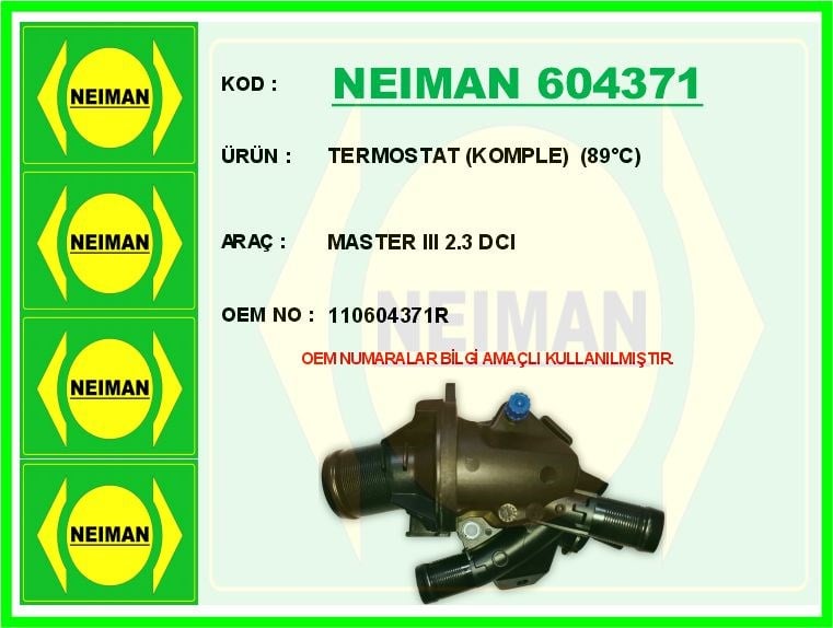 Renault Master 3 Nissan Navara 2.3 dCi Termostat 89 C BESCHER