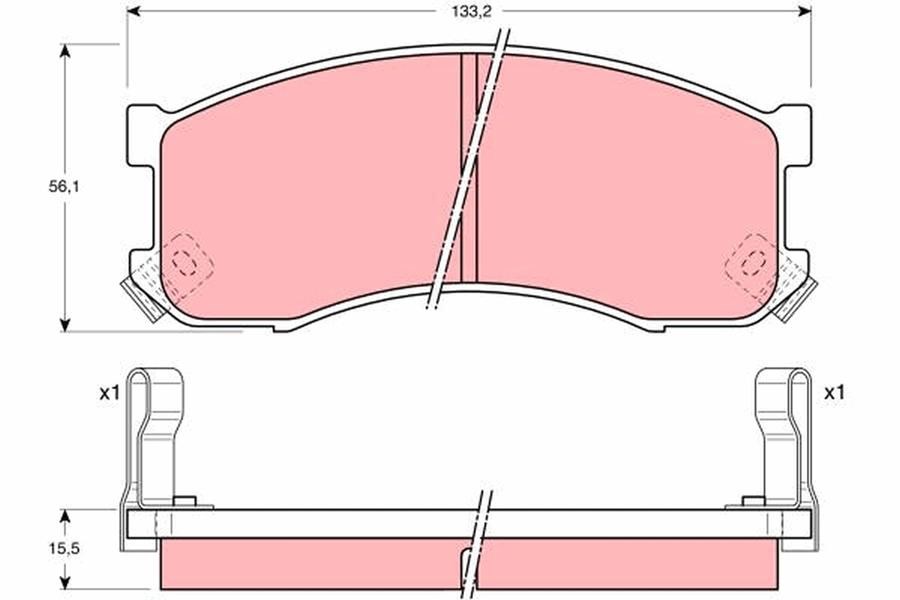 Mazda 626 III MPV I Ön Aks Disk Balata TRW